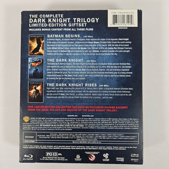 Dark Knight Trilogy Blu Ray Limited Edition set 3 Batman Movies Bonus Extras - Picture 6 of 10